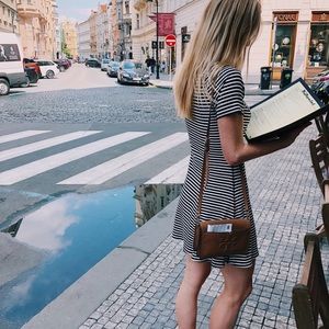 Urban Black and white striped dress